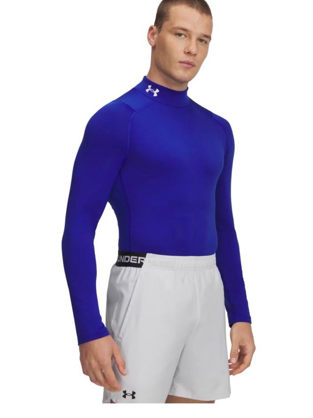 Under Armour Men’s Long Sleeve Compression Coldgear Fitted Mock Royal Blue L